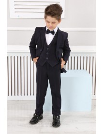 Kid's Navy Blue 5 Piece Suit