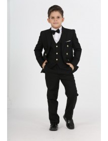 Black Double Breasted 5 Piece Suit Black Double Breasted 5 Piece Suit