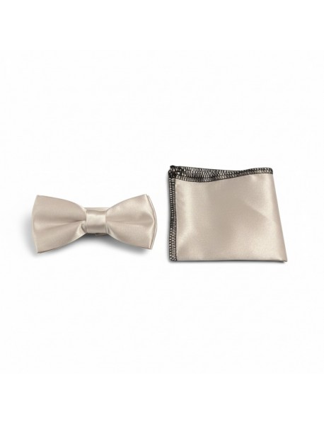 WHITE KIDS BOW TIE & POCKET SQUARE