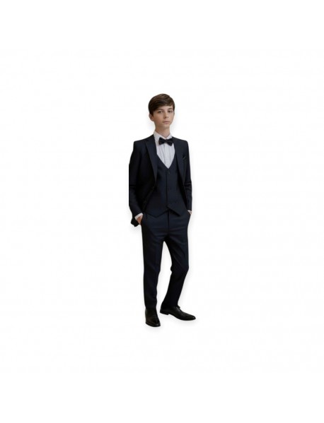 Boy's Black 5 Piece Suit