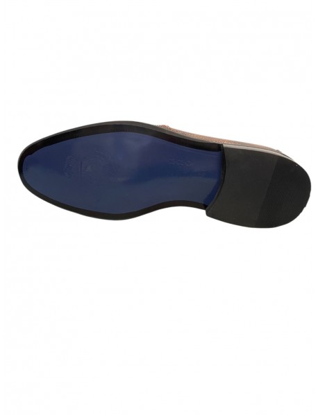 BROWN LEATHER TEXTURED PATENT 