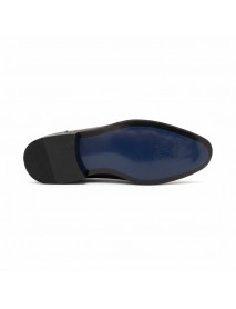 BLACK TEXTURED PATENT LEATHER LOAFERS