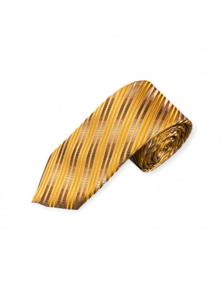 GOLD & BROWN TIE & POCKET SQUARE