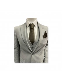 DARK GREY TEXTURED TIE & POCKET SQUARE