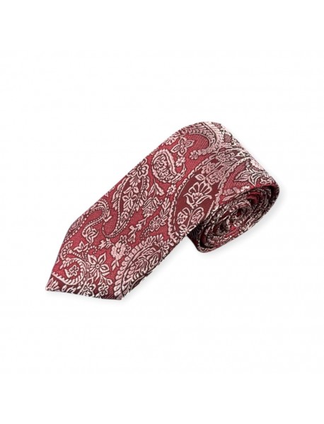 RED & WHITE PAISLEY TIE & POCKET SQUARE