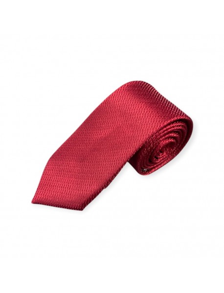 RED TEXTURED TIE & POCKET SQUARE