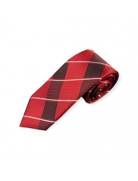 RED & BLACK CHECKED TIE & POCKET SQUARE