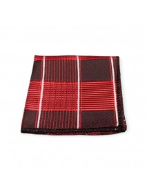 RED & BLACK CHECKED TIE & POCKET SQUARE