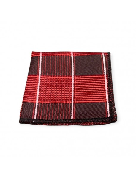 RED & BLACK CHECKED TIE & POCKET SQUARE