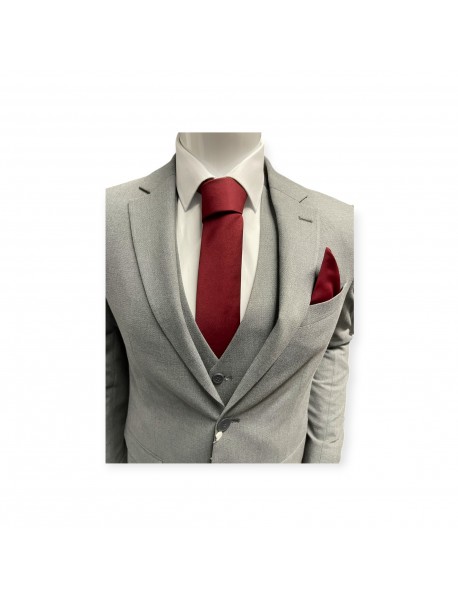 BURGUNDY TEXTURED TIE & POCKET SQUARE