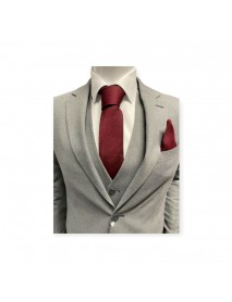 RED TEXTURED TIE & POCKET SQUARE