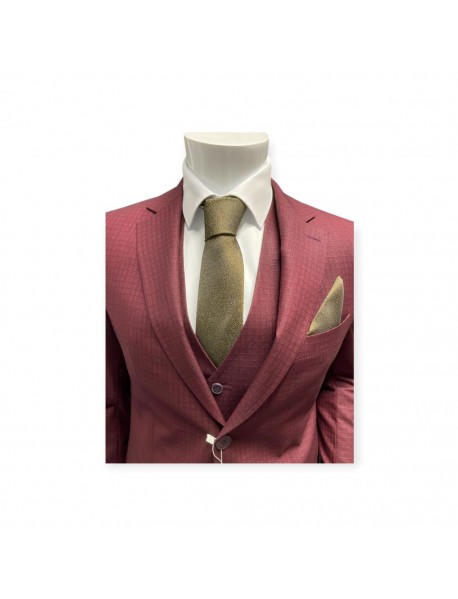 BROWN TEXTURED TIE & POCKET SQUARE
