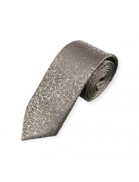 LIGHT GREY FLORAL TIE & POCKET SQUARE
