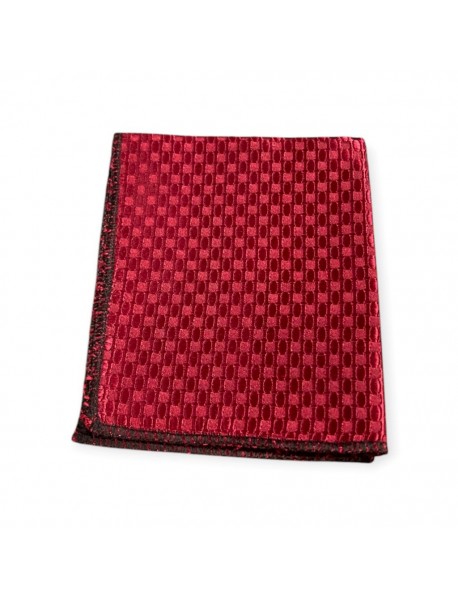 RED GEOMETRIC TIE & POCKET SQUARE