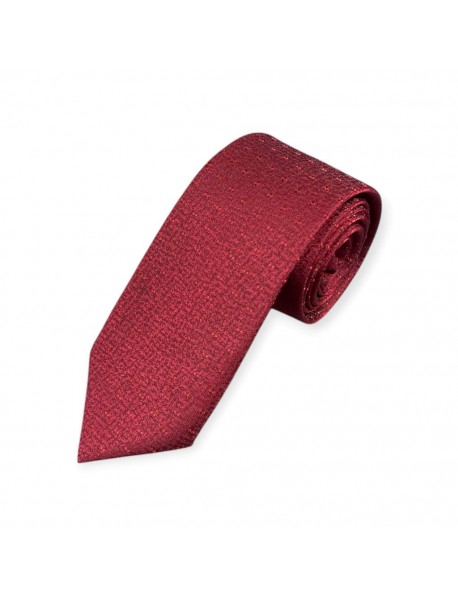RED TEXTURTED TIE & POCKET SQUARE