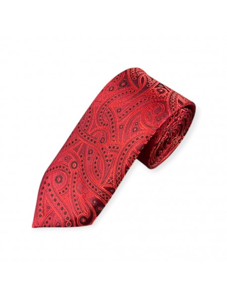 RED PAISLEY TIE & POCKET SQUARE