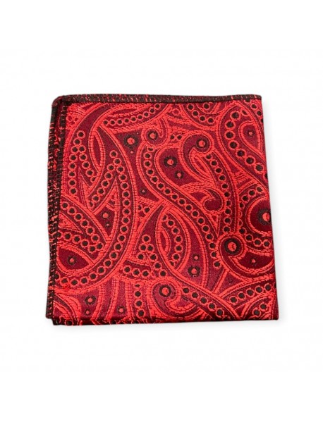 RED PAISLEY TIE & POCKET SQUARE