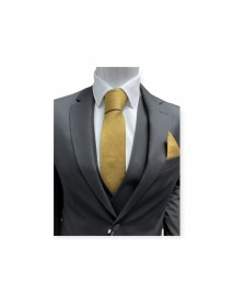 GOLD TEXTURED TIE & POCKET SQUARE