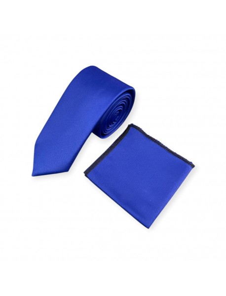 ROYAL BLUE TIE & POCKET SQUARE