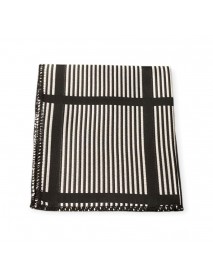 BLACK & WHITE STRIPED TIE & POCKET SQUARE