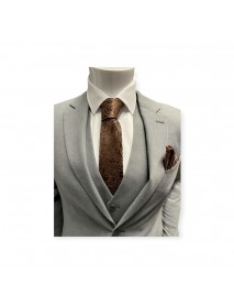 BROWN PAISLEY TIE & POCKET SQUARE