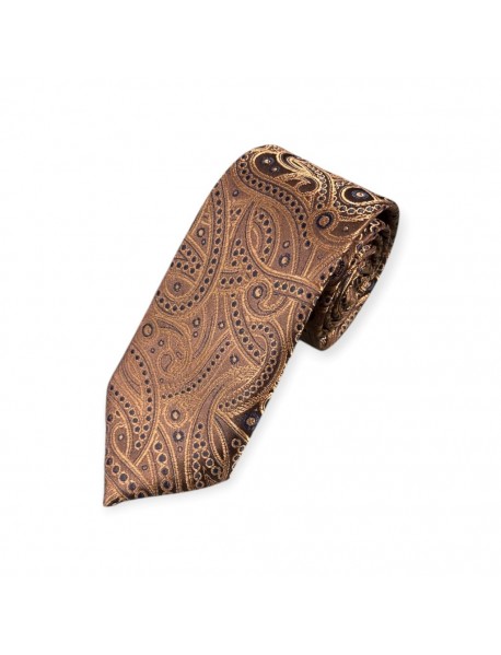 BROWN PAISLEY TIE & POCKET SQUARE
