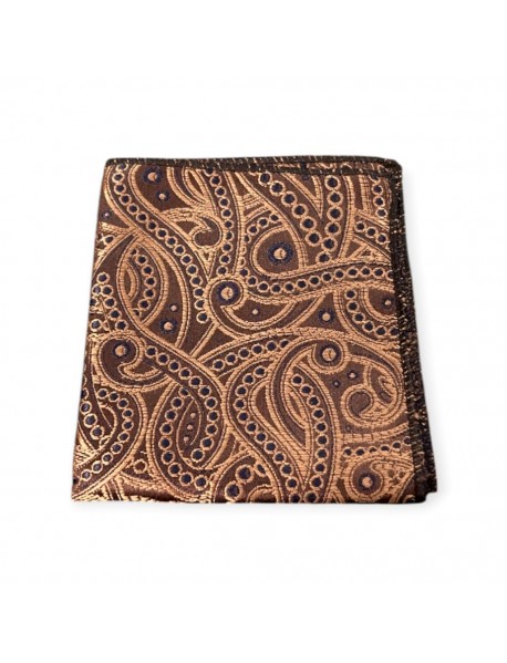 BROWN PAISLEY TIE & POCKET SQUARE
