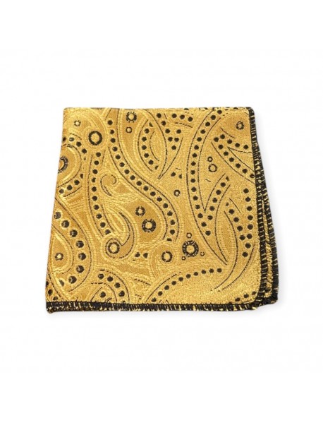 GOLD & BLACK TIE & POCKET SQUARE