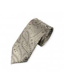GREY PAISLEY TIE & POCKET SQUARE