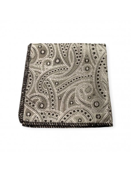 GREY PAISLEY TIE & POCKET SQUARE