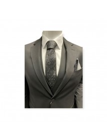 BLACK FLORAL TIE & POCKET SQUARE