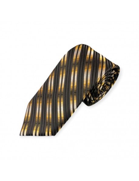 BLACK&YELLOW TIE & POCKET SQUARE
