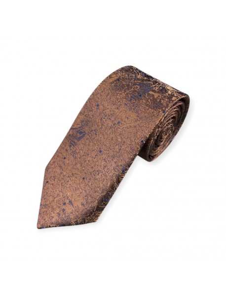 BROWN FLORAL TIE & POCKET SQUARE