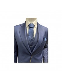 NAVY BLUE FLORAL TIE & POCKET SQUARE