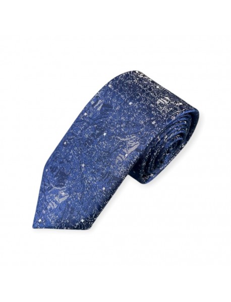 NAVY BLUE FLORAL TIE & POCKET SQUARE