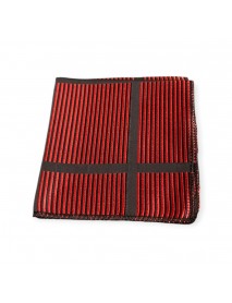 RED & SILVER STRIPED TIE & POCKET SQUARE