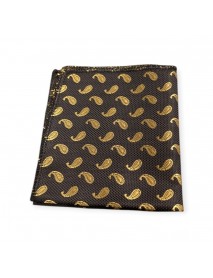 BLACK & GOLD GEOMETRIC TIE & POCKET SQUARE