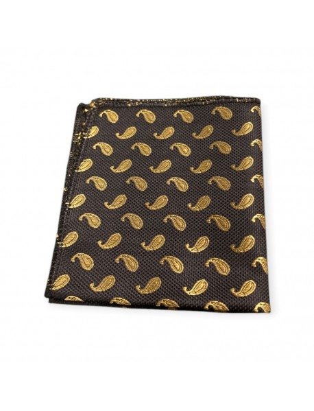 BLACK & GOLD GEOMETRIC TIE & POCKET SQUARE