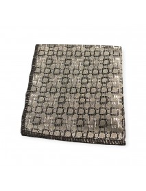 GREY GEOMETRIC TIE & POCKET SQUARE