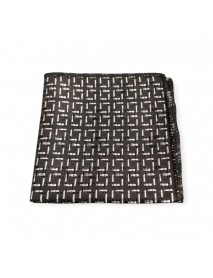 BLACK & WHITE GEOMETRIC TIE & POCKET SQUARE