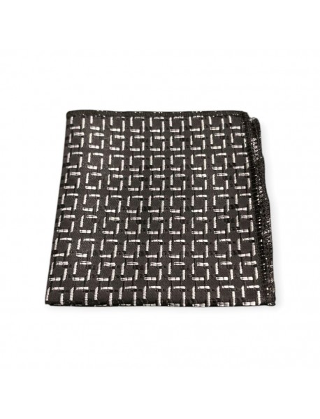 BLACK & WHITE GEOMETRIC TIE & POCKET SQUARE