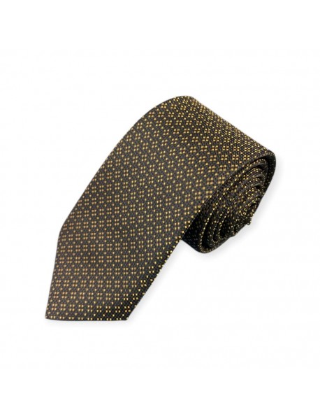BLACK & GOLD GEOMETRIC TIE & POCKET SQUARE