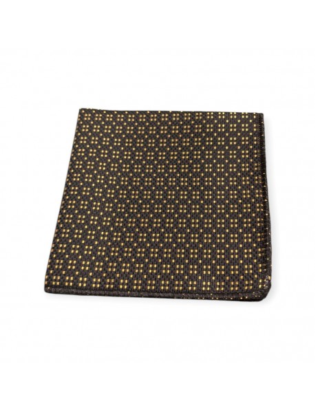 BLACK & GOLD GEOMETRIC TIE & POCKET SQUARE