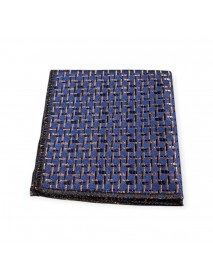 NAVY BLUE & LIGHT BROWN TIE & POCKET SQUARE