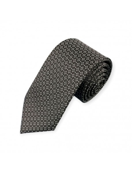 BLACK & WHITE GEOMETRIC TIE & POCKET SQUARE