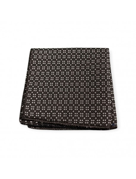 BLACK & WHITE GEOMETRIC TIE & POCKET SQUARE