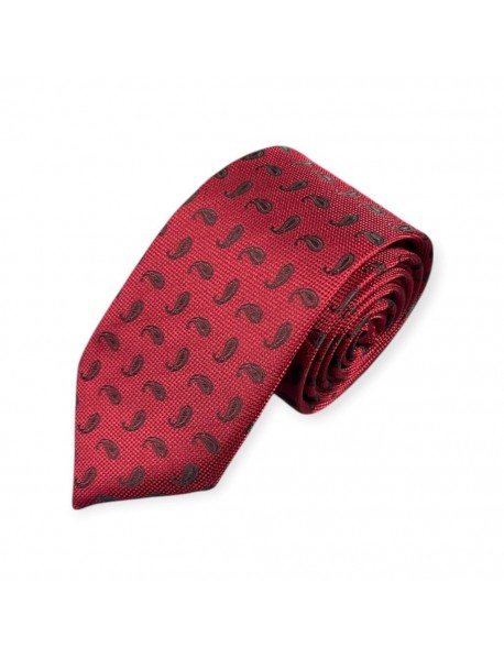 RED & BLACK TEXTURED TIE & POCKET SQUARE