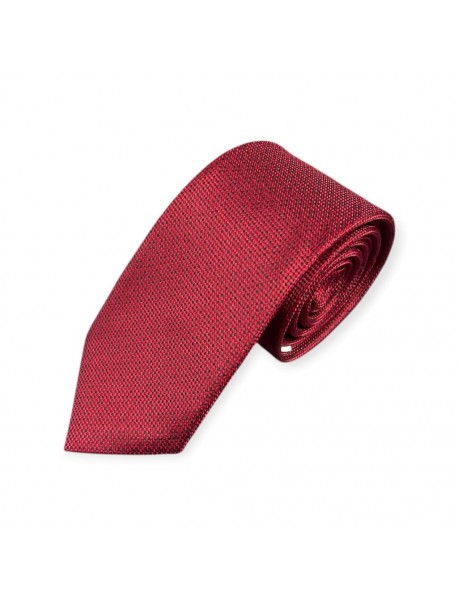 RED & BLACK TEXTURED TIE & POCKET SQUARE
