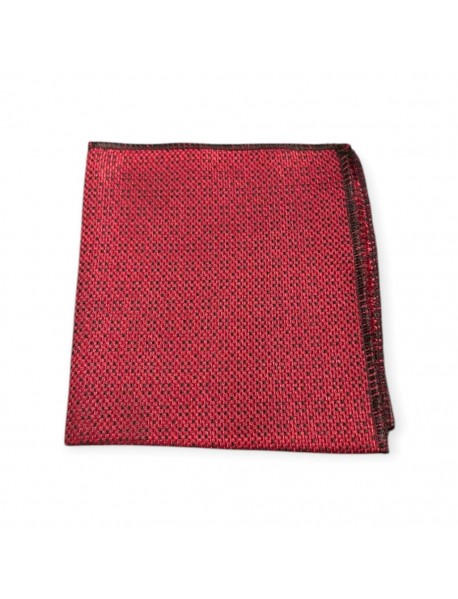 RED & BLACK TEXTURED TIE & POCKET SQUARE