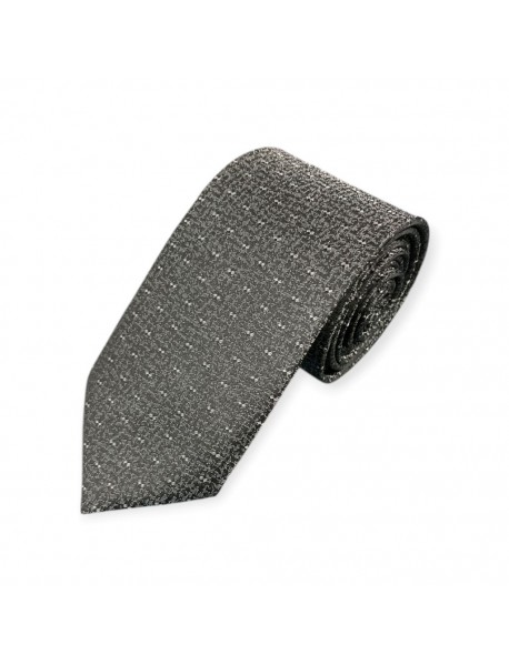 DARK GREY FLORAL TIE & POCKET SQUARE